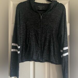 American Eagle Outfitters Charcoal Hoodie with White Accents